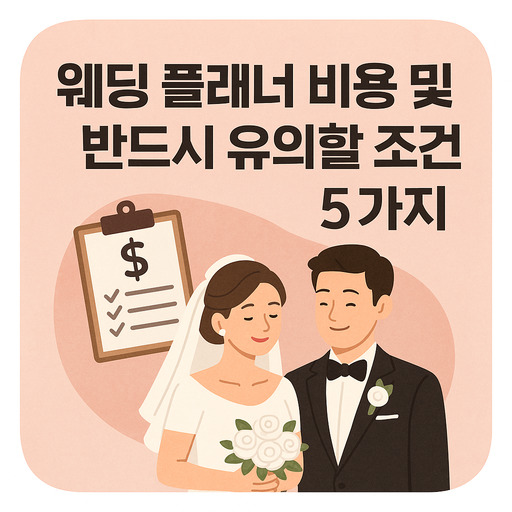 웨딩 플래너 비용 및 반드시 유의할 조건 5가지